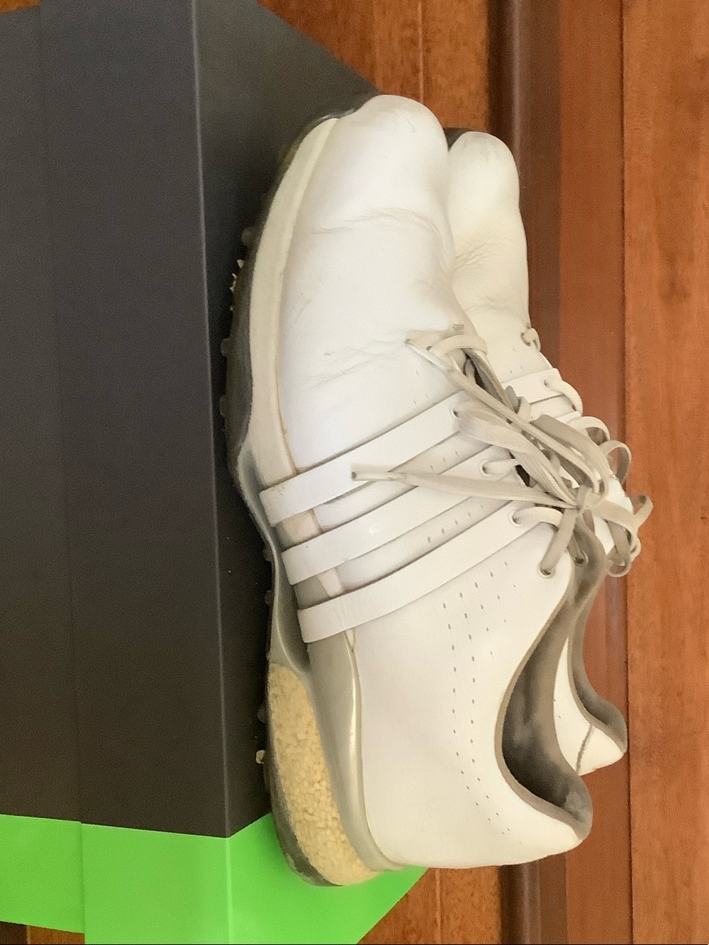 adidas White Golf Shoes with Gray Accents